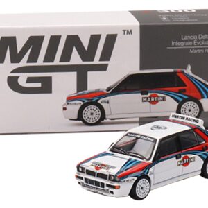 Lancia Delta HF Integrale Evoluzione White with Graphics “Martini Racing” 1/64 Diecast Model Car by True Scale Miniatures