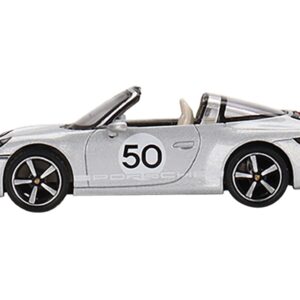 Porsche 911 Targa 4S #50 GT Silver Metallic “Heritage Design Edition” Limited Edition to 2400 pieces Worldwide 1/64 Diecast Model Car by True Scale Miniatures