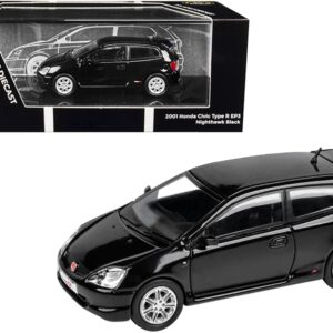 2001 Honda Civic Type R EP3 Nighthawk Black 1/64 Diecast Model Car by Paragon Models