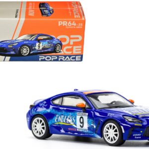 Toyota GR86 #9 “Endless” Blue with Graphics 1/64 Diecast Model Car by Pop Race