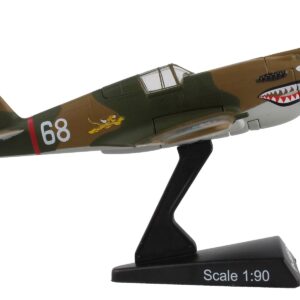 Curtiss P-40 Warhawk Fighter Aircraft “Hell’s Angels – Flying Tigers” United States Army Air Corps 1/90 Diecast Model Airplane by Postage Stamp