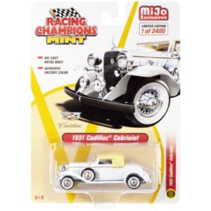 1931 Cadillac Cabriolet White with Cream Top Limited Edition to 2400 pieces Worldwide 1/64 Diecast Model Car by Racing Champions