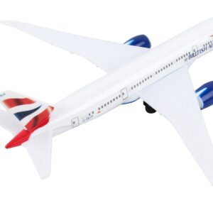 787 Commercial Aircraft “British Airways” (G-ZBJA) White with Blue and Red Tail Diecast Model Airplane by Daron