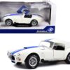 Shelby Cobra 427 S/C Convertible Wimbledon White with Blue Stripes 1/18 Diecast Model Car by Solido