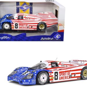 Porsche 956LH RHD (Right Hand Drive) #8 G. Follmer – J. Morton – K. Miller “Spirit of America” 24H of Le Mans (1986) “Competition” Series 1/18 Diecast Model Car by Solido