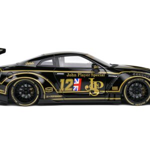 2022 Nissan GT-R (R35) RHD (Right Hand Drive) “Liberty Walk Type 2” Body Kit #12 Black “John Player Special” “Competition” Series 1/18 Diecast Model Car by Solido