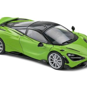 2020 McLaren 765 LT Lime Green Metallic and Black 1/43 Diecast Model Car by Solido