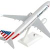 Boeing 737 MAX 8 Commercial Aircraft with Wi-Fi Dome “American Airlines” (N240SY) Gray with Red and Blue Tail (Snap-Fit) 1/130 Plastic Model by Skymarks