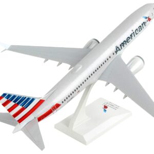 Boeing 737 MAX 8 Commercial Aircraft with Wi-Fi Dome “American Airlines” (N240SY) Gray with Red and Blue Tail (Snap-Fit) 1/130 Plastic Model by Skymarks