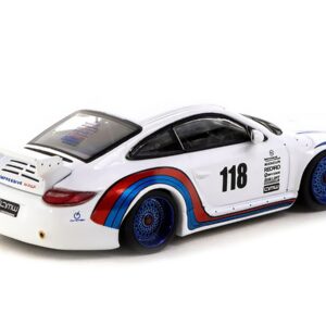 997 Old & New Body Kit #118 White with Red and Blue Stripes “Spyder” “Hobby64” Series 1/64 Diecast Model Car by Tarmac Works