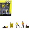 “Mechanic III” 6 Piece Diecast Figure Set (4 Figures and 2 Accessories) “Mooneyes” for 1/64 Scale Models by Tarmac Works & American Diorama