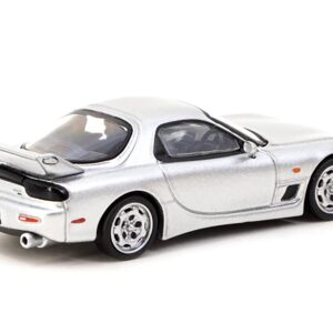 Mazda RX-7 (FD3S) Mazdaspeed A-Spec RHD (Right Hand Drive) Silver Stone Metallic “Global64” Series 1/64 Diecast Model Car by Tarmac Works