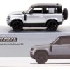 Land Rover Defender 90 Silver Metallic with Black Top “Global64” Series 1/64 Diecast Model Car by Tarmac Works