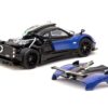 Pagani Zonda Cinque Bianco Blu Francia Blue Metallic and Black “Global64” Series 1/64 Diecast Model by Tarmac Works