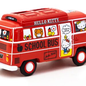 Volkswagen Type II (T2) Van Red “Hello Kitty Capsule School Bus” “Collab64” Series 1/64 Diecast Model Car by Schuco & Tarmac Works