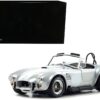 Shelby Cobra 427 S/C Silver Metallic with White Stripes 1/18 Diecast Model Car by Kyosho