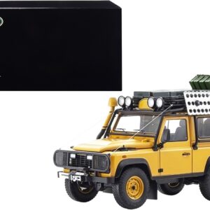 Land Rover Defender 90 Yellow with Roof Rack and Accessories 1/18 Diecast Model Car by Kyosho