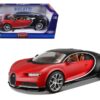 2016 Bugatti Chiron Red with Black 1/18 Diecast Model Car by Bburago