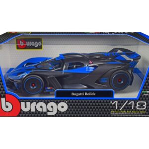 Bugatti Bolide Blue and Carbon Gray 1/18 Diecast Model Car by Bburago