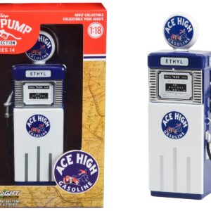 1951 Wayne 505 Gas Pump “Ace High” White and Blue “Vintage Gas Pumps” Series 14 1/18 Diecast Replica by Greenlight