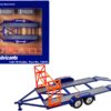 Tandem Car Trailer with Tire Rack Blue “Union 76” for 1/43 Scale Model Cars by GMP