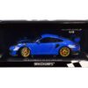 2018 Porsche 911 GT2RS (991.2) Blue with Carbon Hood and Golden Wheels Limited Edition to 300 pieces Worldwide 1/18 Diecast Model Car by Minichamps