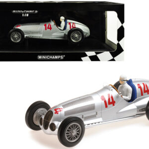 Mercedes Benz W125 (Daimler-Benz AG) #14 Manfred V. Brauchitsch 2nd Place 1937 GP Von Deutschland (The German Grand Prix) Limited Edition to 300 pieces Worldwide 1/18 Diecast Model Car by Minichamps