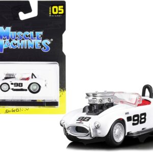 1964 Shelby Cobra #98 White with Red Interior 1/64 Diecast Model Car by Muscle Machines