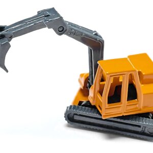 Truck with Low Loader Trailer and Excavator Yellow Diecast Model by Siku