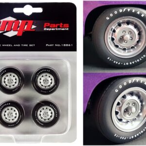 Muscle Car Rally Wheels and Tires Set of 4 pieces from “1970 Dodge Coronet Super Bee” 1/18 by GMP