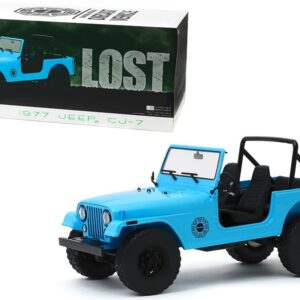 1977 Jeep CJ-7 “Dharma” Blue “Lost” (2004-2010) TV Series 1/18 Diecast Model Car by Greenlight