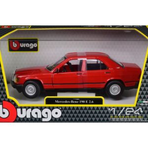 Mercedes-Benz 190 E 2.6 Red 1/24 Diecast Model Car by Bburago