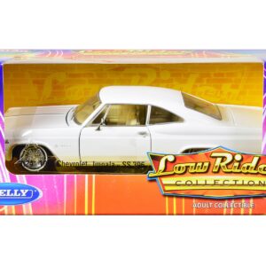 1965 Chevrolet Impala SS 396 Lowrider White “Low Rider Collection” 1/24 Diecast Model Car by Welly