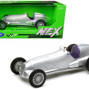 1937 Mercedes-Benz W125 Silver Metallic “NEX Models” Series 1/24 Diecast Model Car by Welly