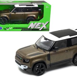 2020 Land Rover Defender Brown Metallic with White Top “NEX Models” 1/26 Diecast Model Car by Welly