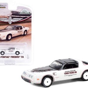 1980 Pontiac Firebird Trans Am T/A White with Black Top Official Pace Car “64th Annual Indianapolis 500 Mile Race” “Hobby Exclusive” 1/64 Diecast Model Car by Greenlight