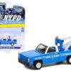 1987 GMC Sierra K2500 Tow Truck with Drop in Tow Hook Blue with White Top “New York City Police Dept” (NYPD) “Hobby Exclusive” 1/64 Diecast Model Car by Greenlight