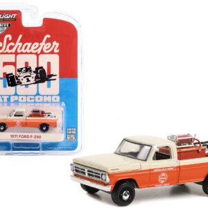 1971 Ford F-250 Pickup Truck with Fire Equipment Hose and Tank “Schaefer 500 at Pocono Official Truck” (1971) “Hobby Exclusive” Series 1/64 Diecast Model Car by Greenlight