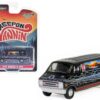 1977 Dodge B-100 Van Black with Mountain Sunrise Graphics “Keep On Vannin'” “Hobby Exclusive” Series 1/64 Diecast Model Car by Greenlight