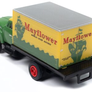 1954 Ford Box Truck Green and Yellow “Mayflower World-Wide Movers” “Mini Metals” Series 1/87 (HO) Scale Model Car by Classic Metal Works