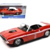 1970 Dodge Challenger R/T Coupe Red with White Top and White Stripes 1/24 Diecast Model Car by Maisto