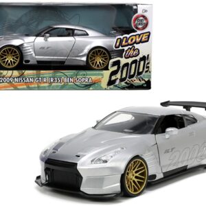 2009 Nissan GT-R (R35) Ben Sopra Silver “I Love the 2000’s” Series 1/24 Diecast Model Car by Jada