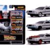 “Back to the Future” Time Machine 3 piece Set “Nano Hollywood Rides” Diecast Model Cars by Jada