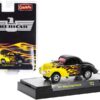 1941 Willys Coupe Gasser Black with Yellow Flames Limited Edition to 6050 pieces Worldwide 1/64 Diecast Model Car by M2 Machines