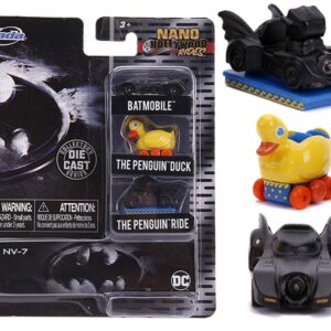 “Batman” 3 piece Set “Nano Hollywood Rides” Diecast Model Cars by Jada