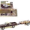 1984 Chevrolet El Camino Conquista Maroon Metallic and Beige with Utility Trailer “Hitch & Tow” Series 24 1/64 Diecast Model Car by Greenlight