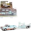 1968 Chevrolet C-10 Shortbed Pickup Truck Light Blue and Orange and Tandem Car Trailer “Gulf Oil” “Hitch & Tow” Series 27 1/64 Diecast Model Car by Greenlight