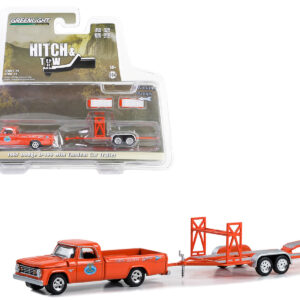 1967 Dodge D-100 Pickup Truck Orange and Tandem Car Trailer “Mr. Norm’s Grand Spaulding Dodge” “Hitch & Tow” Series 29 1/64 Diecast Model Car by Greenlight