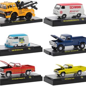 “Auto Trucks” 6 piece Set Release 68 IN DISPLAY CASES Limited Edition to 8400 pieces Worldwide 1/64 Diecast Model Cars by M2 Machines