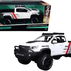 2017 Chevrolet Colorado ZR2 Pickup Truck “Falken Tires” White and Silver 1/27 Diecast Model Car by Maisto